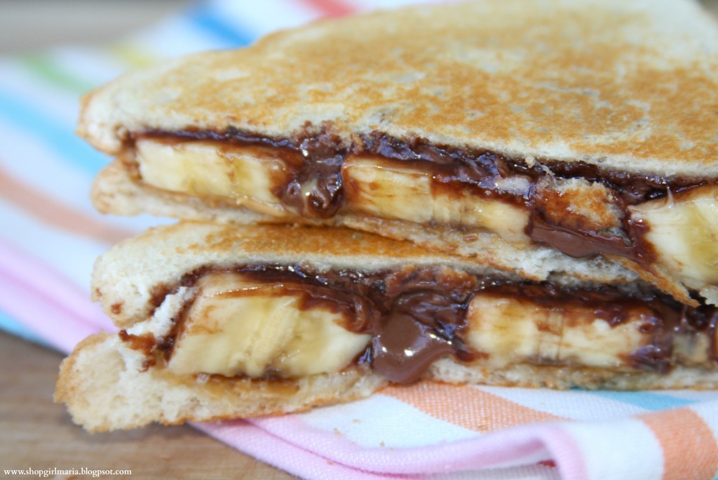 Grilled Nutella, Peanut Butter and Banana Sandwich