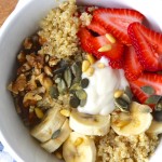Quinoa Breakfast Bowl with Fruit, Nuts & Seeds