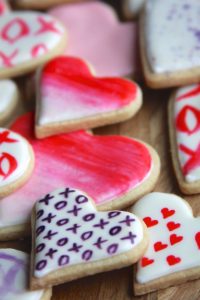 Valentine's Day Watercolor Heart Cookies