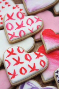 Valentine's Day Watercolor Heart Cookies