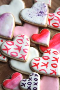 Valentine's Day Watercolor Heart Cookies